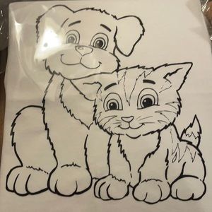 Color your own tshirt: cat and dog